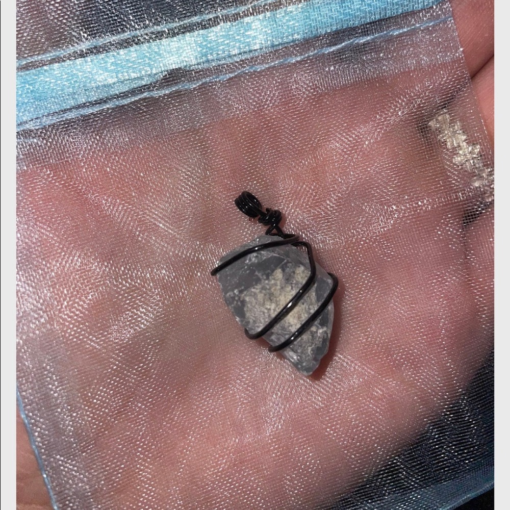 Blue calcite pendant necklace